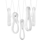 Подвесной светильник белого цвета с 6-ю изогнутыми плафонами Flow Loop варинант исполнения - 8 | Loft Concept в Ульяновске