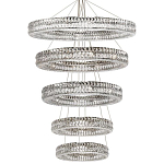 Многоярусная Люстра Elizabeth Хром Вертикальная композиция из пяти хрустальных светильников варинант исполнения - 1 | Loft Concept в Ульяновске