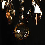 Люстра подвесная круглая с тканевым полупрозрачным абажуром и подвесками 4 лампы Gilded Elegance варинант исполнения - 7 | Loft Concept в Ульяновске