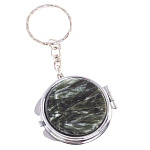 Зеркало брелок карманное двухстороннее из натурального камня Серафинит Stone Mirrors варинант исполнения - 5 | Loft Concept в Ульяновске