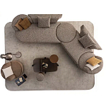 Угловой диван Calypso с поворотным механизмом и пуфом   варинант исполнения - 6 | Loft Concept в Ульяновске