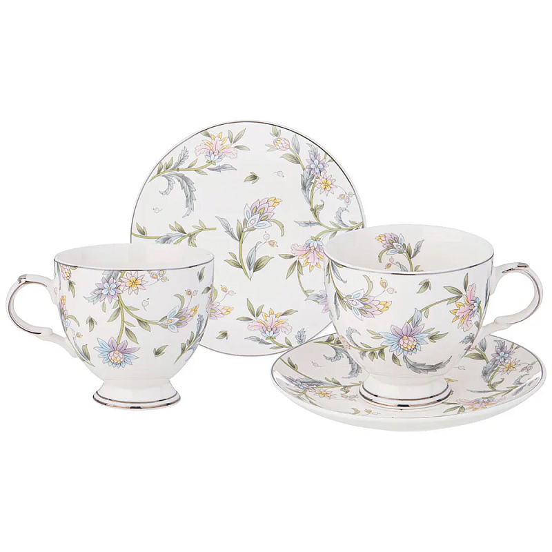 Чайный сервиз из фарфора на 2 персоны 4 предмета Tea Flower Set Мульти в Ульяновске | Loft Concept 