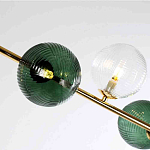 Люстра подвесная линейная с рифлеными стеклянными плафонами Bolle Multi Color варинант исполнения - 4 | Loft Concept в Ульяновске