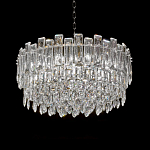 Круглая люстра с хрустальными подвесками на серебряном каркасе Gorgeous Crystal Light варинант исполнения - 5 | Loft Concept в Ульяновске