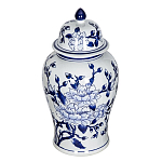 Ваза с крышкой и синим цветочным узором Blue & White Ornament  варинант исполнения - 1 | Loft Concept в Ульяновске