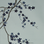 Обои ручная роспись Cherry Tree Original colourway on Adam Grey dyed silk варинант исполнения - 2 | Loft Concept в Ульяновске
