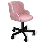 Стул с мягкой розовой обивкой из велюра и подъемно-поворотным механизмом на черных колесиках Harper Pink варинант исполнения - 1 | Loft Concept в Ульяновске