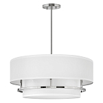 Потолочный светильник с двухслойным белым текстильным абажуром Hinkley варинант исполнения - 9 | Loft Concept в Ульяновске