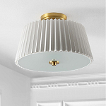 Потолочный светильник с белым плиссированным абажуром Ganglion варинант исполнения - 3 | Loft Concept в Ульяновске