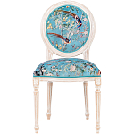 Стул из массива бука бирюзовый с изображением птиц и цветов Turquoise Beige Chinoiserie Birds Garden Chair варинант исполнения - 1 | Loft Concept в Ульяновске