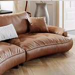 Диван кожаный с каркасом из массива дерева Medieval Furniture варинант исполнения - 6 | Loft Concept в Ульяновске