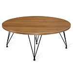 Стол журнальный c коричневой круглой столешницей на четырех черных ножках Charm Coffee Table варинант исполнения - 1 | Loft Concept в Ульяновске