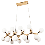 Линейная люстра с плафонами из стеклянных шаров Pearls Suspension Linear Gold Chandelier варинант исполнения - 2 | Loft Concept в Ульяновске