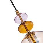 Подвесной светильник со стеклянным плафоном в форме бокала янтарного цвета Prestige варинант исполнения - 3 | Loft Concept в Ульяновске