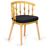 Пластиковый стул на ножках из массива бука Ferret Spiral Mustard варинант исполнения - 7 | Loft Concept в Ульяновске