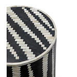 Приставной круглый столик с инкрустацией Black and White Geometry Stool варинант исполнения - 2 | Loft Concept в Ульяновске