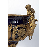 Чаша темно-синего цвета с фигурками ангелов и рельефным декором Eden Garden porcelain and bronze варинант исполнения - 5 | Loft Concept в Ульяновске