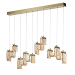 Подвесной светильник линейный с плафонами волнистой формы из фактурного стекла Big Wave варинант исполнения - 6 | Loft Concept в Ульяновске