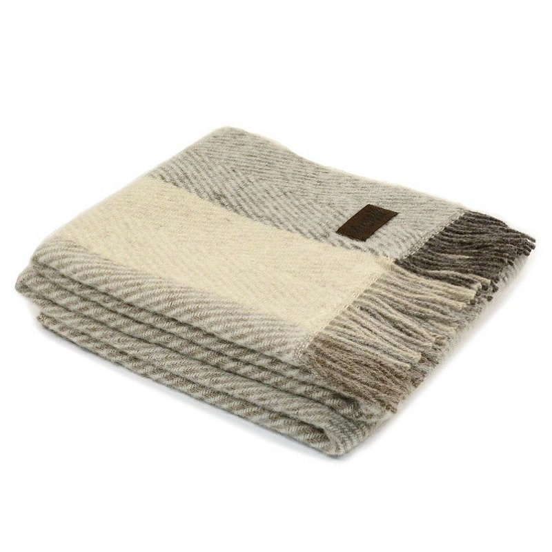 Плед VADSO SPINA 1001 Marzotto Бежево-серый в Ульяновске | Loft Concept 