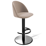 Барный стул вращающийся со спинкой Бежевый Велюр Vendramin Chair варинант исполнения - 1 | Loft Concept в Ульяновске
