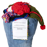 Подушка из джинсовой одежды и вязания Heart&Brain варинант исполнения - 3 | Loft Concept в Ульяновске