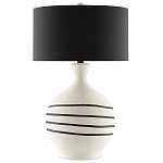 Настольная лампа фактурная с черными круговыми линиями на корпусе Recess варинант исполнения - 3 | Loft Concept в Ульяновске