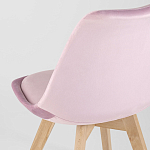 Стул с мягким велюровым сиденьем Arvika Pink варинант исполнения - 6 | Loft Concept в Ульяновске