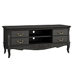 ТВ-тумба черная из массива бука с 4-мя ящиками и 2-мя полками Black Provence варинант исполнения - 2 | Loft Concept в Ульяновске