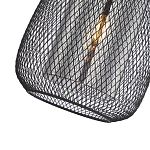 Подвесной светильник со стеклянным плафоном цилиндрической формы и металлической сеткой Metal Mesh Black варинант исполнения - 4 | Loft Concept в Ульяновске