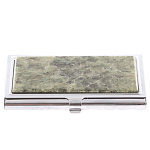 Визитница карманная металлическая с накладкой из натурального камня Апатит Stone Business Card Holders варинант исполнения - 1 | Loft Concept в Ульяновске