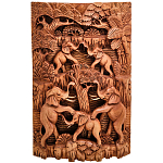 Панно из дерева пирамида из слонов Panel With Animals варинант исполнения - 1 | Loft Concept в Ульяновске