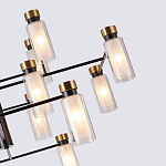 Люстра потолочная с 16-ю цилиндрическими плафонами из стекла и черным каркасом Noir Poise варинант исполнения - 2 | Loft Concept в Ульяновске