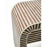 Тумбочка прикроватная с ящиком Tofino Stripes Bone Inlay Bedside Beige варинант исполнения - 4 | Loft Concept в Ульяновске