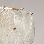 Люстра на цепи с прозрачными стеклянными подвесками в виде листьев Textured Glass Chandelier варинант исполнения - 6 | Loft Concept в Ульяновске