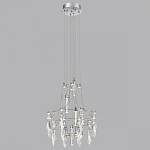 Люстра подвесная из металла с хрустальными подвесками прозрачного цвета Quasar 41 варинант исполнения - 12 | Loft Concept в Ульяновске