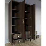 Большой шкаф с витриной Elsa Dreams Walnut варинант исполнения - 3 | Loft Concept в Ульяновске