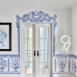 Обои ручная роспись Porto by Alessandra Branca Original colourway on dyed paper варинант исполнения - 2 | Loft Concept в Ульяновске