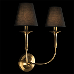 Бра с металлическим основанием бронзового цвета и 2-мя черными конусовидными абажурами Dignity варинант исполнения - 2 | Loft Concept в Ульяновске