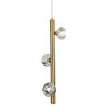 Подвесной светильник c 3-мя хрустальными плафонами Metal Tube Crystal Brass Hanging Lamp варинант исполнения - 1 | Loft Concept в Ульяновске