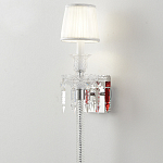 Бра с белым текстильным абажуром и хрустальными подвесками с декоративной кисточкой Lustre Reverie варинант исполнения - 4 | Loft Concept в Ульяновске