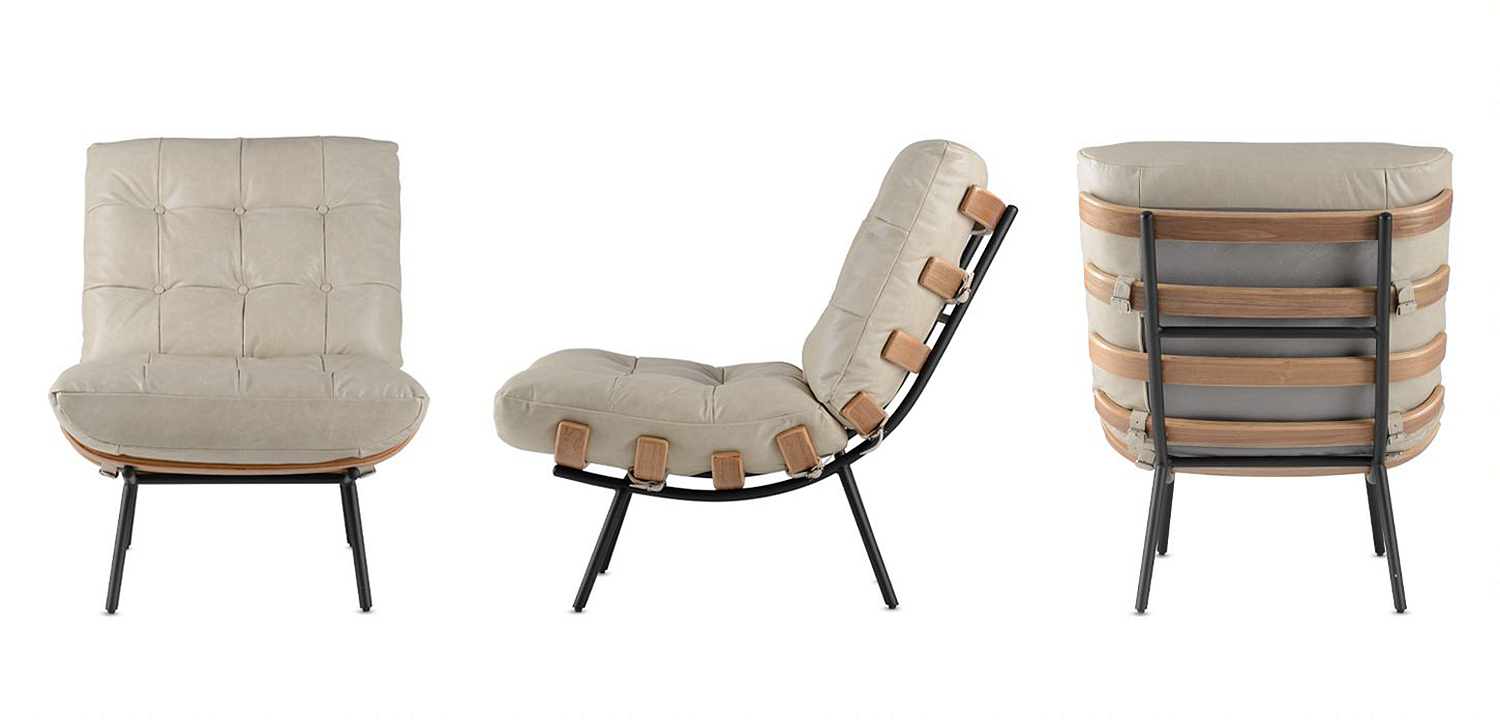 Кресло Philbert Chair beige leather Кресло Philbert Chair beige leather - Loft-Concept в Ульяновске
