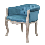 Кресло низкое в стиле прованс Louis French Armchair blue velour варинант исполнения - 3 | Loft Concept в Ульяновске