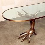 Обеденный стол с фигурным декором бронзового цвета Dichotomy racetrack варинант исполнения - 1 | Loft Concept в Ульяновске