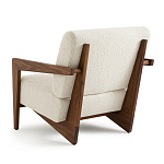 Кресло с обивкой из белого букле Armchair White Boucle варинант исполнения - 2 | Loft Concept в Ульяновске