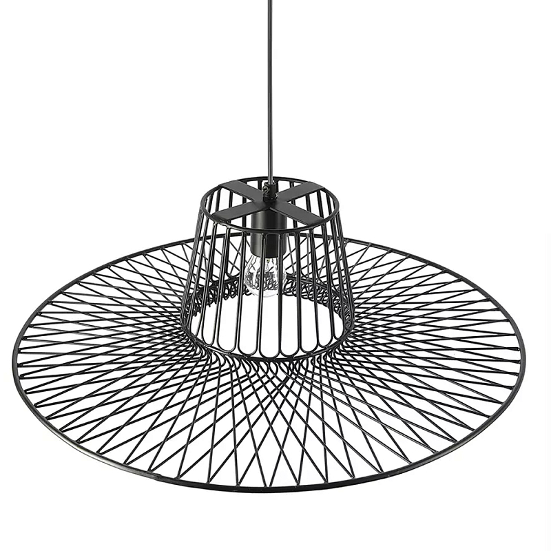 Подвесной светильник с плафоном из металлической сетки Lamp with Metal Mesh Shade Черный в Ульяновске | Loft Concept 