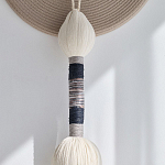 Аксессуар на стену диск из нитей Wall Decor White Thread Disc  варинант исполнения - 2 | Loft Concept в Ульяновске