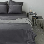 Постельное белье однотонное из сатина темно-серого цвета Eden Line варинант исполнения - 4 | Loft Concept в Ульяновске