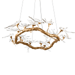 Люстра подвесная с прозрачными стеклянными птичками на ветвях Диаметр 100 см Serip Voa варинант исполнения - 8 | Loft Concept в Ульяновске