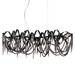 Люстра подвесная линейная с переплетенными металлическими лентами и цепочками Atlantis Chain варинант исполнения - 1 | Loft Concept в Ульяновске