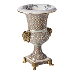 Ваза с овнами из фарфора с бронзовыми элементами Bronze Aries варинант исполнения - 2 | Loft Concept в Ульяновске